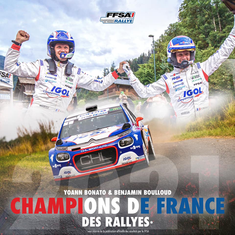 Yoann Bonato, champion de France des rallyes pour la quatrième fois